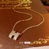 Real Gold galplaqueado diamante carta colar Coreia do Sul moda all-match clavicle cadeia leve luxo high-grade colar fábrica atacado