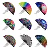 1 pie color cara kung fu abanico hueso negro plástico tai chi abanico dólar abanico abanico fluorescente transfronterizo color tela abanico más vendido en Amazon