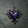 Colgante de aleación con forma de corazón de rosa espinosa y cruz, estilo gótico, con goteo de aceite, accesorios para pulsera y pendientes DIY, joyería hecha a mano