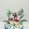 Simulación árbol frutal hoja verde escena de pasto adornos para pastel dinosaurio accesorios para hornear cocotero plug-in de cumpleaños al por mayor