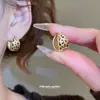 Pendientes de gota de aceite vintage con forma de C, aretes de moda simples estilo Melard, aretes de diseño único de nicho para mujer