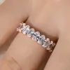 Anillo de Venta Caliente Transfronterizo Estilo Europeo y Americano Anillo de Mujer de Zirconia de Lujo Lleno de Diamantes Anillo de Diamante Anillo de Compromiso Joyería de Banquete
