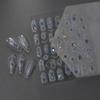 Nuevos adhesivos de arte de uñas de concha de diamante de cristal explosiones adhesivos de uñas retro fábrica al por mayor ventana de flor de vidrio hueco japonés