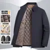 Chaqueta cálida de algodón con relleno de lana, exclusiva transfronteriza, con cuello camisero, adecuada para estilo business casual, ropa de trabajo para ejecutivos y ropa casual para hombres