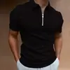 Nueva camisa polo a rayas transfronteriza con cuello para hombre, camisa polo de manga corta con impresión digital 3D, venta al por mayor de comercio exterior