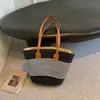 Bolsa de palha feminina bolsa de verão bolsa de praia bolsa grande capacidade bolsa de ombro trançada bolsa de palha de vime bolsa balde moderna