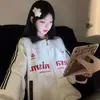 Estilo Coreano Perezoso Casual Uniforme de Béisbol Borgoña Retro Cremallera Chaqueta Deportiva Otoño Pareja Marca de Moda Chaqueta Cárdigan
