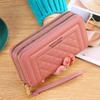 Comércio Exterior Longo Feminino Zíper Duplo Versão Coreana 2025 Nova Bolsa de Mão Casual para Celular Carteira de Grande Capacidade Atacado