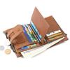 Carteira Transfronteiriça RFID Masculina em Couro Genuíno Moda Casual Zíper Duplo Porta-Cartões Múltiplos Bolsa de Mão Retro Porta-Moedas para Homem