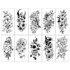 Pegatinas de Tatuaje para Brazo Estilo Ins Animal Oscuro Floral, Patrón Grande Realista Cabeza de Ciervo Martillo Set Floral Pegatinas de Tatuaje Hechas a Medida
