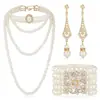 Amazon Moda Popular Transfronteriza Joyería Lujo Accesible Francés Collar de Perlas Pendientes Elegante Set de Collares de Lujo