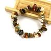 Cristal Natural Grava Colorida Irregular DIY Hecho a Mano Elástico Pulsera de Cuentas Cadena Simple para Mujer