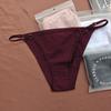 Tanga Sexy Fio Dental de Algodão Puro com Tira Fina Única Feminina Europeia e Americana Meio Quadril Biquíni Cintura Baixa Tanga Desejo Puro