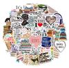 Adesivos de Leitura 50 Papelaria Copo de Água Celular Kindle Tablet Decoração Impermeável Mala Adesivos Atacado