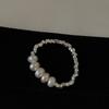 Sweet Pearl Love Ring Design de nicho simples de alta qualidade corda elástica 2023 novo anel de dedo frisado