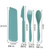 Juego de vajilla de paja de trigo para comercio exterior transfronterizo, tazón, plato, plato, portátil, cuchillo, tenedor, cuchara, tazón, 16 piezas, venta al por mayor de fábrica