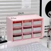Caixa de Armazenamento Pequena para Mesa de Estudante, Organizador de Papelaria e Itens Diversos, Caixa com Gavetas Multicompartimentos