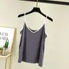 Nuevo top de tirantes de estilo coreano para verano, talla grande, con bloques de color, cuello en V, corte ajustado, sin mangas, camisola de algodón modal para mujer