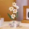 Adornos de Flor de Cristal, Exquisitos Adornos para Coche, Decoraciones para el Hogar, Adornos para la Consola Central, Artesanías de Cristal Blanco, Regalos