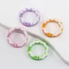 Cierre de Resorte Redondo de Puntos Pintados a Mano Anillo de Resorte Abierto Conector de Aleación DIY Accesorios para Llaveros