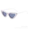 Nuevas gafas de sol personalizadas transfronterizas europeas y americanas, gafas de sol de moda con forma de ojo de gato y diamantes, gafas de sol de pasarela geniales que combinan con todo.