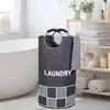 Bolsa de Armazenamento Portátil com Anel de Alumínio em Tecido Oxford Cesta para Roupas Sujas de Máquina de Lavar Doméstica Armazenamento de Brinquedos Cesta Organizadora Multifuncional