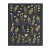 Pegatinas Transfronterizas para Uñas Nuevas Día de San Valentín Estampado Dorado Líneas de Corazón Simples Uñas de Hada Pegatinas Adhesivas para DIY