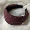 Diadema de lunares estilo coreano, suave, de ala ancha, para mujer, otoño/invierno, para la parte superior del cráneo, diadema para presionar el cabello, versátil para el día a día, estilo bosque, pinzas para el cabello, accesorios para el cabello