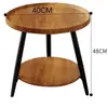 Mesa redonda pequeña para uso doméstico, mesa de centro para sala de estar, mesa auxiliar de doble capa, mesa de rincón, mesa auxiliar móvil, mesa de té para balcón, mesa con estante de almacenamiento