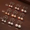 Brincos de Prata Esterlina S925 com Pérolas Naturais de Água Doce Brincos de Alto Padrão Brincos com Gancho Curvo para Piercing na Orelha Brincos de Argola Lisos para Mulheres