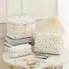 Bolsa de Maquiagem Portátil de Grande Capacidade Pequena Floral Armazenamento Portátil Acolchoada de Algodão Linda Flor Ins Nova Bolsa de Armazenamento