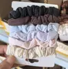 Paquete de 6 Scrunchies de Satén Versátiles Gomas Básicas para el Cabello Bandas para el Cabello Estilo Japonés Accesorios para el Cabello Esponjosos