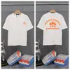 Transfronterizo. Diseño de Marca de Moda 26Ss Estampado de Letras de Herradura. Camisas Casuales de Manga Corta de Moda para Hombres, Mujeres y Parejas