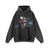 Suéter de manga longa desgastado pesado lavado de tamanho grande da American Street para homens e mulheres vintage retro gola redonda