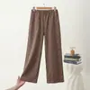 Nueva Colección Otoño/Invierno 2026: Pantalones Casuales de Mujer de Pierna Recta con Estampado a Cuadros Cepillado, Cintura Alta Elástica, Pantalones de Dormir de Terciopelo Alemán, Adecuados para Usar al Aire Libre