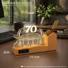 Reloj de noche de acrílico, portalápices, regalo personalizado, obsequio de alta gama para la celebración del aniversario del campus universitario
