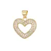 Colar com Pingente Coração Cravejado de Zircônia em Ouro Real 18K Transfronteiriço Pingente de Colar DIY Acessório de Joia