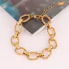 Estilo Europeu e Americano Tendência Simples Hip-Hop Aço Inoxidável Oval Fio Torcido Pulseira Corrente de Clavícula Venda Direta Fabricante