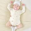 Macacão de bebê Primavera e Outono Recém-nascido Algodão Puro Fino Triângulo Hassel Roupas de Outono para Meninos e Meninas Roupa de Fechar na Parte Inferior para Bebê
