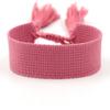 Atacado Estilo Étnico Bracelete de Fita Lisa Cor Pura com Letras Bordadas Borla Tecida DIY Alça de Pulso