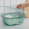 Bacia Quadrada de Plástico Grande Pia para Frutas e Legumes Caixa de Armazenamento Transparente Espessada para Utensílios de Cozinha com Tampa Bacia de Armazenamento