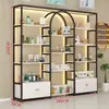Gabinete de Exhibición de Fondo Multifuncional para Transmisión en Vivo Estante de Exhibición para Cosméticos Estantes de Lujo Ligero Salón de Uñas Salón de Belleza Gabinete para Productos Vitrina