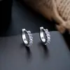 Brincos de Argola Cruzados de Zircônia Transfronteiriços para Homens, Brincos de Argola Lisos, Presilhas de Orelha de Raio, Pingentes de Orelha, Acessórios de Orelha para Mulheres, Amostra de Live do TikTok