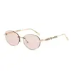 Gafas de Sol Ovaladas Sin Marco con Perlas 2025 Nuevo Modelo Estilo Influencer Europeo y Americano Gafas de Sol Metálicas de Moda Tendencia para Mujeres