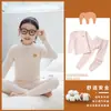Pijama infantil, macio e confortável, conjunto de roupas de outono para meninos, algodão puro, para bebês e crianças pequenas, conjunto de roupa íntima térmica para estudantes, suéter de algodão para meninas