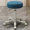 Taburete de belleza con ruedas, taburete de silla de salón de belleza para técnico de uñas, silla de trabajo grande con ruedas de altura ajustable retráctil