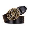 Cinturón de Cuero para Mujer, Cinturón Ancho de Cuero para Jeans, Moderno, Sencillo, Versátil, Decorativo, Hebilla Lisa, Puesto del Mercado Nocturno