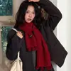 Bufanda de punto de lana nueva con pompón 2026, estilo coreano, versátil, chal estilo preppy, calentador de cuello elegante para invierno