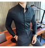 Camisa branca de gola francesa masculina manga longa primavera e outono negócios lazer banquete nova camisa branca de alta qualidade masculina