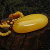 Colgante de ámbar y cera de abejas antiguo amarillo con aceite de pollo Jinpeli, cadena de suéter de cera de abejas, collar largo, colgante en forma de gota para mujer, accesorios